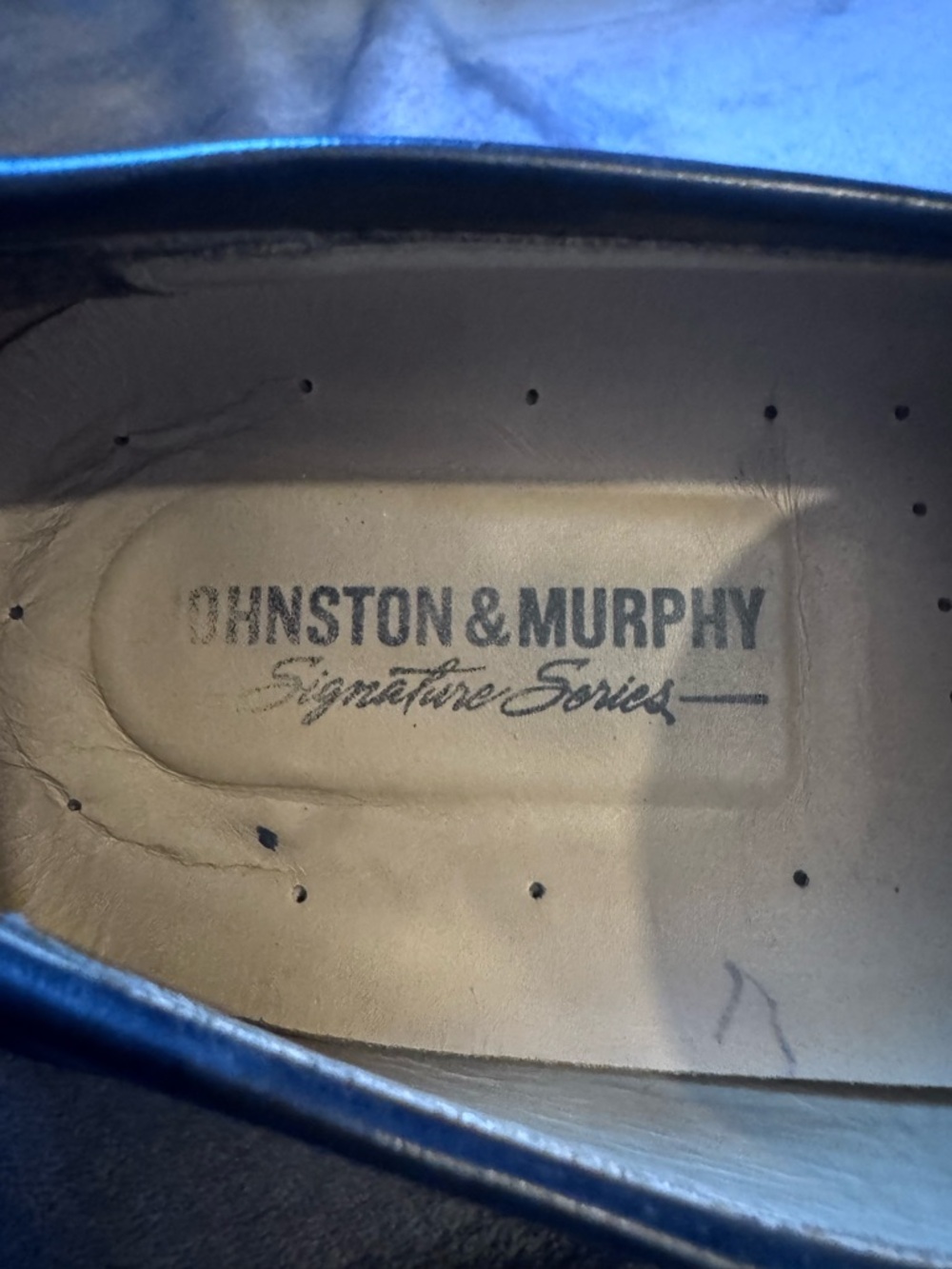 Johnston & Murphy Black Leather Penny Loafers - Sleek Dress Slip-Ons - Picture 10 of 13